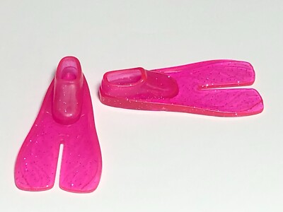 Barbie Doll Pink Swim Fins Flippers Scuba Diver Glittery Ocean ...