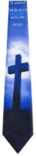 Men's Black Blue Gray Religious Necktie Crucifix On The Hill Jesus Has Died