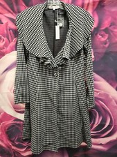 Fever Clothing Women's Black And White Lightweight Padded Shoulder Coat Size L