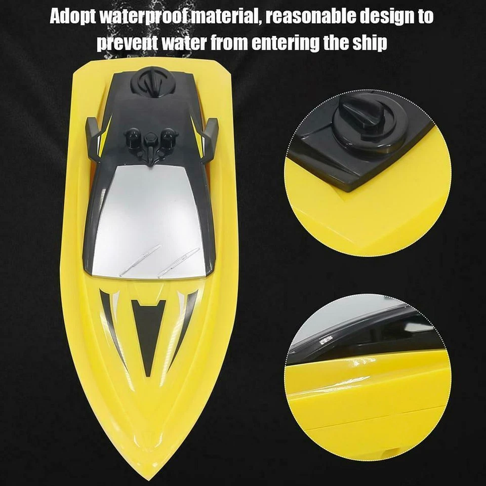 SYMA Q5 Mini Boat 2.4Ghz RC Racing Yacht Kids Pool Toy High Speed Ship, Yellow - Image 3 of 4