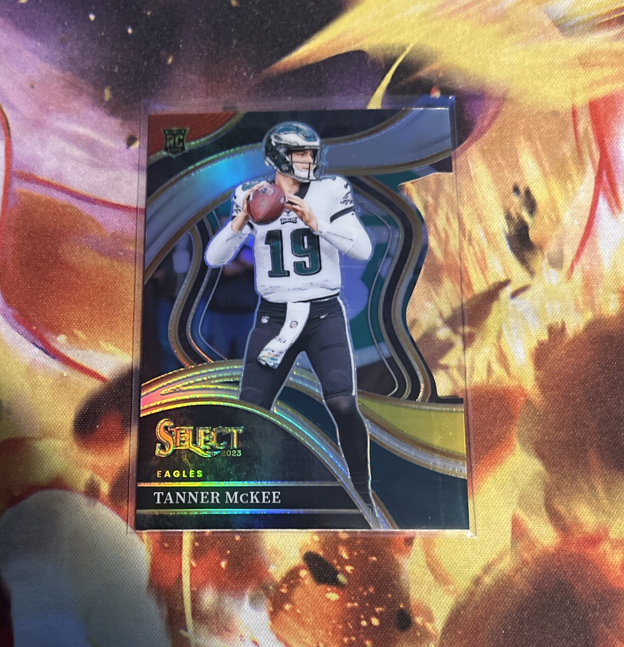 2023 Select Tanner McKee Red Yellow Club Level RC DIE-CUT # 218 EAGLES