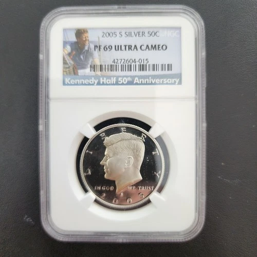 2005 S Silver Kennedy 50¢ NGC PF 69 Ultra Cameo (Kennedy Signature Label)