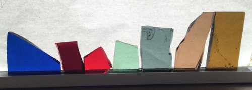 Vintage Dalle De Verre Glass Slab - Mixed Lot Of 7 Pieces - 10-1/2 Pounds