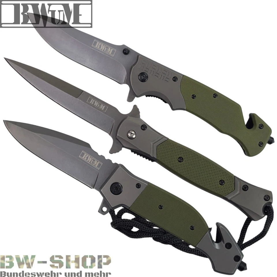 BWuM TASCHENMESSER 3-MODELLE MILITÄR ARMEE BW JAGD MESSER + CLIP OLIV ARMY KNIFE - Bild 1 von 1