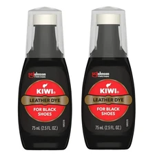 Kiwi Black Leather Dye 2.5oz 2 Pack w/ Applicator Restorer Shoes Bags Bulk Deals