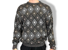 Urban Outfitters vintage jumper size M 80s y2k brown tan Geo print unisex