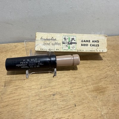Vintage PS Olt No Q-30 Perfect Quail Call Perkin IL USA W/ Box Tested Hunting