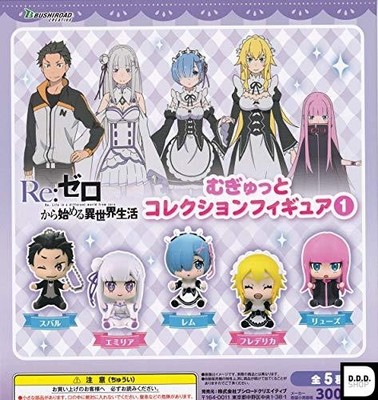 Re:Zero Hug Collection Figur Vol.1 Full Complete Set of 5 Capsule Gashapon Toys
