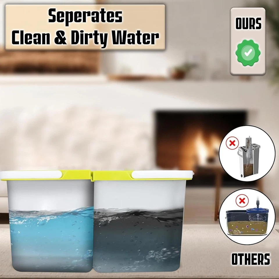 Mocio Secchio Cestello In Acciaio testine 4 microfibra 360° Rotante telescopico - Immagine 4 di 4