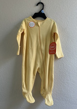Wonder Nation Baby Yellow Unisex Zip Footed Sleep N Play One Piece Size 3-6M NWT
