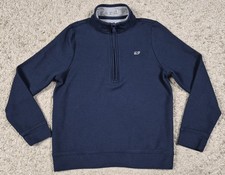 Vineyard Vines Boys 1/4 Zip Logo Pullover Sweater Blue Small
