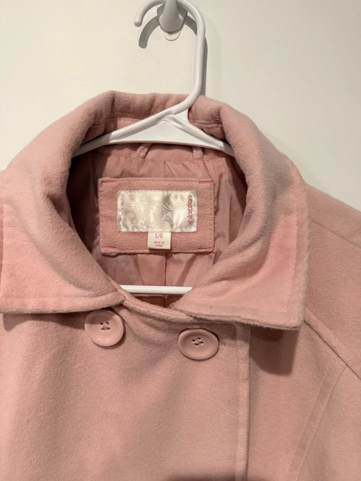 Chaquetón para mujer Xhilaration rosa claro con botones y bolsillos talla grande Foto 2 de 4