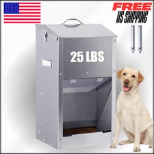 Large Breed Dog Automatic Feeder, Stainless Steel, Dogs Food Dispenser (25lbs)