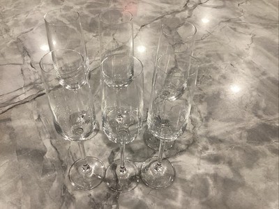 6-RONA Clear Stemmed Champagne Flute 9  Glasses