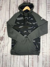 Nike Pullover Hoodie Mens M Green Camo Long Sleeve Athletic Sweatshirt