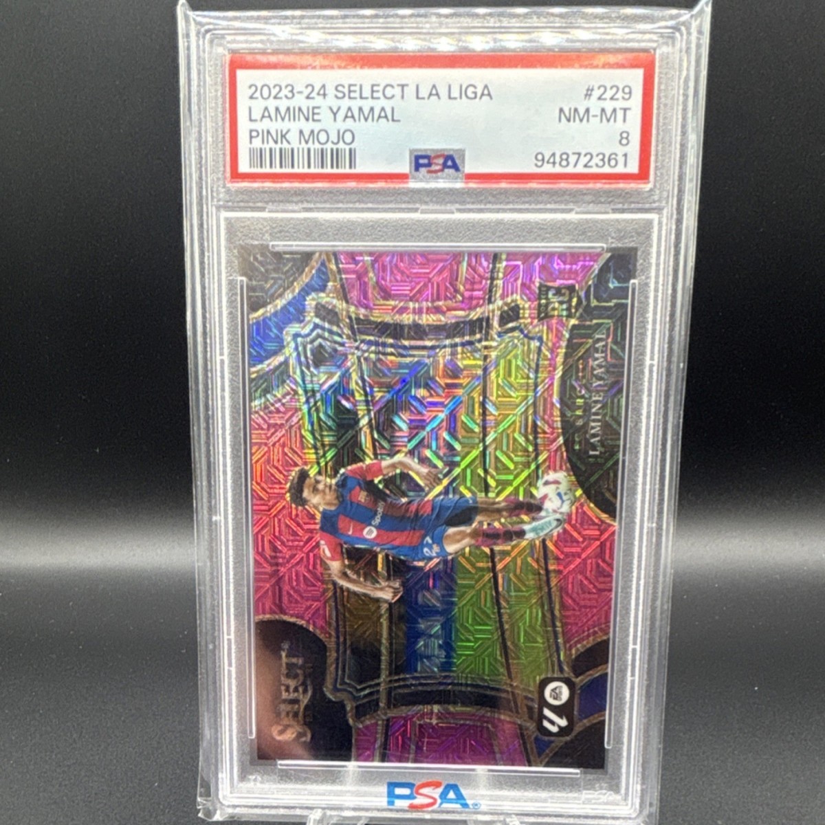 Panini Select La Liga Lamine Yamal Pink Mojo Prizm #229 /115 PSA 8