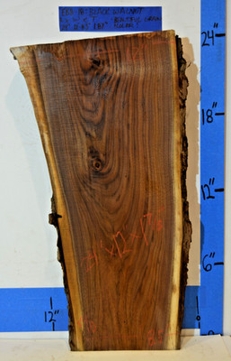 @@BEAUTIFUL! Black Walnut Live Edge, Grade 4 - 24x12x1.8 - Dried & Planed EB8-18