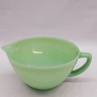 Vtg Fire King Green Jadeite Oven Ware Mixing Batter Bowl with Spout Handle 7.5"D