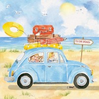 20 Servietten To The Beach Urlaubsreise Meer Strand Auto Koffer Familie 33X33Cm