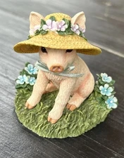 Vtg 2001 Hamilton Farm Livin' Pigs on Parade Collection "Petunia” Pig Figurine