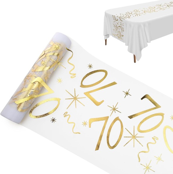 TischläUfer Gold 28Cm X 10M Deko 70 Geburtstag FüR Frau Mann Party Jahrestag-image