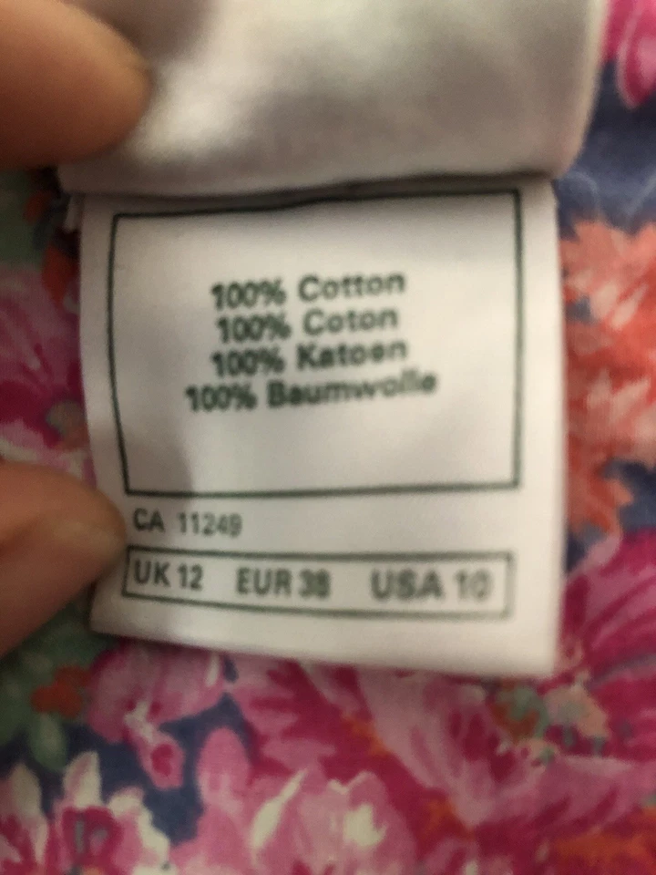 Vestido De Colección Laura Ashley Estampado Rosa Mangas Abullonadas Para Mujer Talla 10 UK 12 Algodón Foto 4 de 4