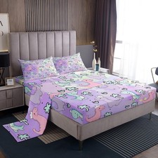 Erosebridal Dinosaur Bed Sheets Twin Size, Kawaii Dinosaur Bedding Sets for K...