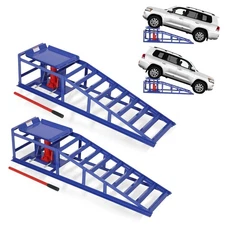 2 Pack Hydraulic Car Ramps 5T 11000lbs Low Profile Car Lift Service Ramps Truck