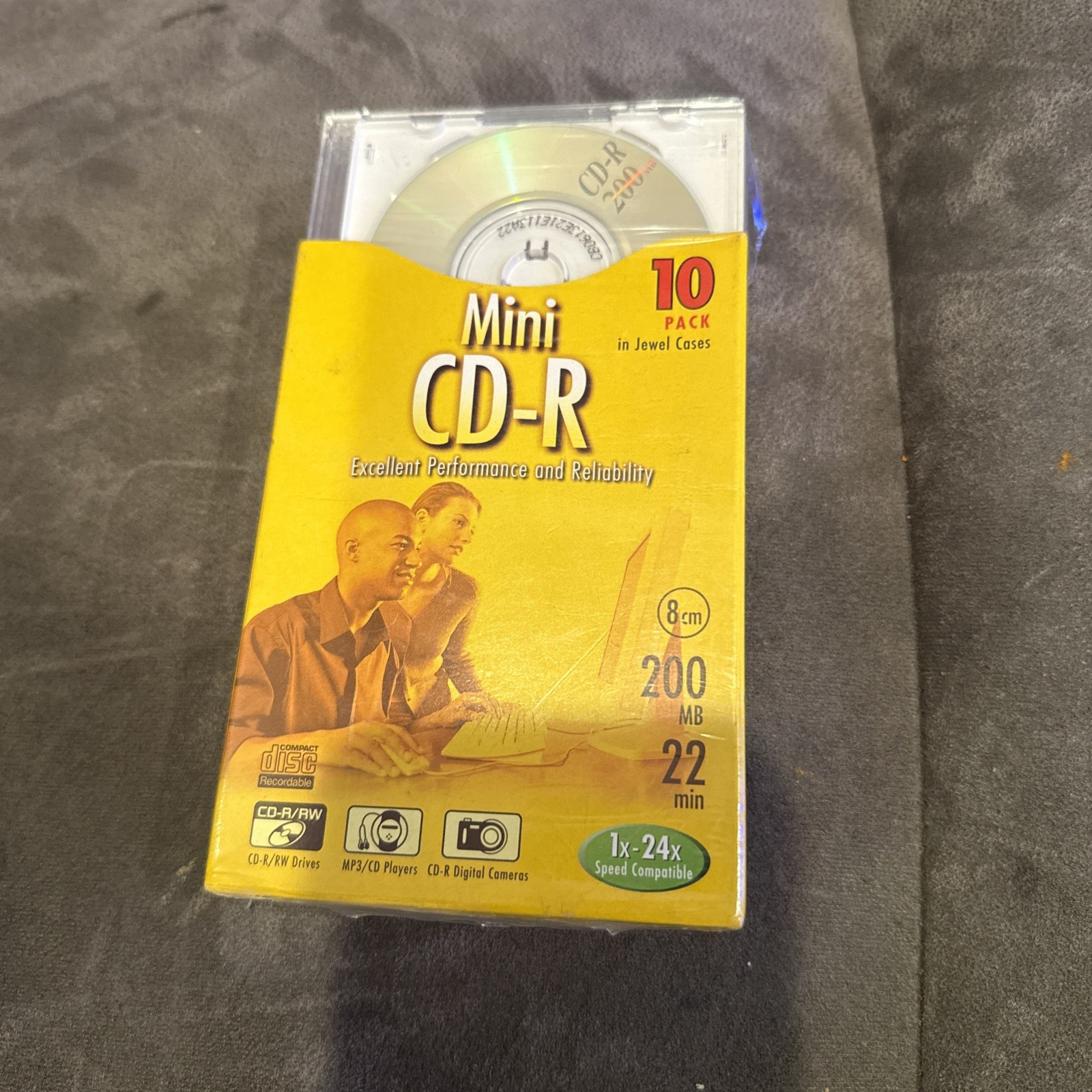10 PK Sony Mini CD-R Blank Discs in Jewel Case 200MB 22 Min 8cm 1x-24x Free Ship