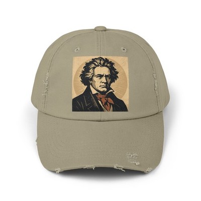 Unisex Distressed Hat Beethoven Retro Composer Graphic