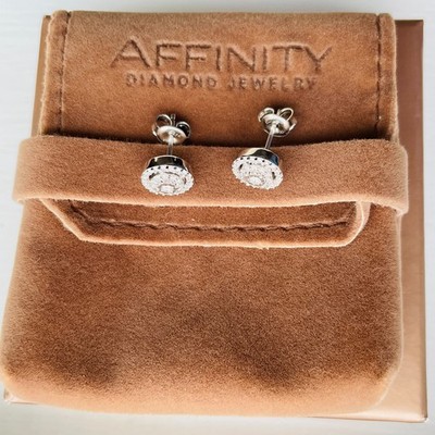 1/5 CCTW Affinity Natural Diamond Stud Earrings in 925 Sterling Silver - NWT!