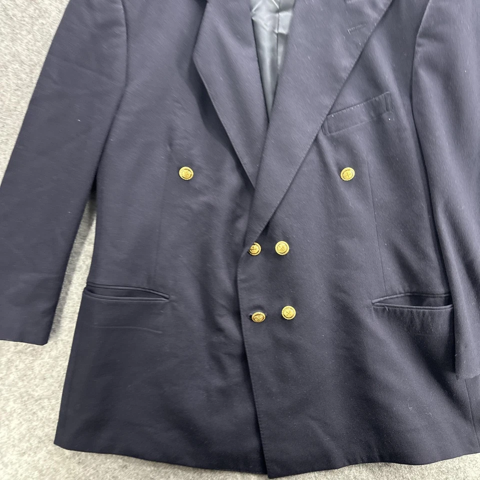 Blazer Polo Ralph Lauren Vintage Para Hombre 44L Lana Dorado Botón Años 90 Doble Pecho Foto 4 de 4