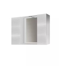 SPECCHIERA CON 2 ANTE E FARETTO LED BIANCO 81X16X60 CM