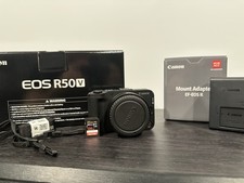 Canon R50 V Mirrorless Camera Body with Mount Adapter Ef-EOS R and 128gb Sd