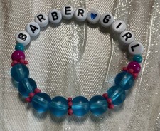   Free Shipping  ,Barber Gurl, Blue, Pink Stretch Bracelet Child Girl Size 6