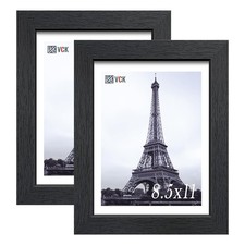 VCK 8.5 By 11 Picture Frame, Black Wood Frames For Tabletop Wall, 2 Pack