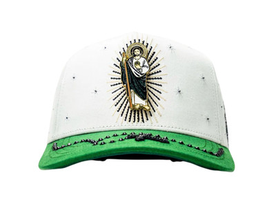 BIGG BOSS SAN JUDAS WHITE GREEN SNAPBACK HAT BBSANJUDAS WHTGN