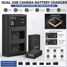 For Fujifilm X100VI X-T3 X-T2 X-T1, NP-W126 NP-W126S x2 Batteries & Charger Set