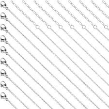 30 Pack Necklace Chains Bulk, Silver Chain Necklace, 1.5mm Stainless Steel Ne...