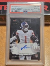 2024 Finest Malik Nabers Rookie Finest Auto #4/25 Black Refractor PSA Gem MT 10 