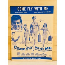 Vintage Come Fly With Me Sheet Music Frankie Avalon Sammy Cahn Piano Uke Guitar