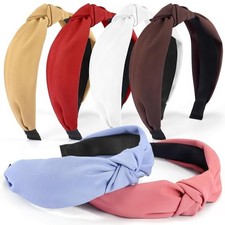 Headbands for Women Girls - 6PCS Stylish pink  yellow  white  red  dark brown  blue