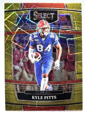 KYLE PITTS Falcons 2022 Panini Select Draft Picks GOLD LAZER PARALLEL Card #81