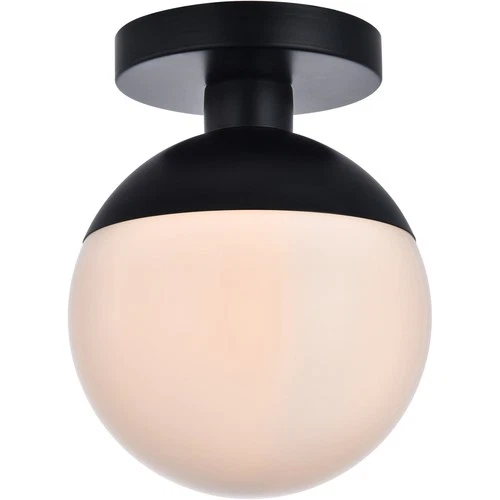 Living District LD6050BK Eclipse 1 Light 8 inch Black Flush Mount Ceiling Light - Picture 2 of 5