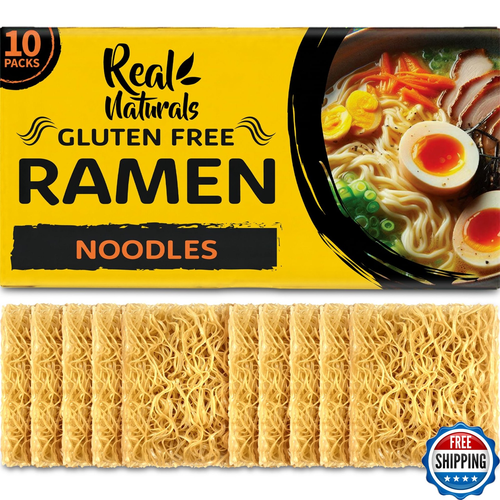 Fideos ramen sin gluten Real Naturals 10-PK arroz integral vegano bajo en sodio lisos