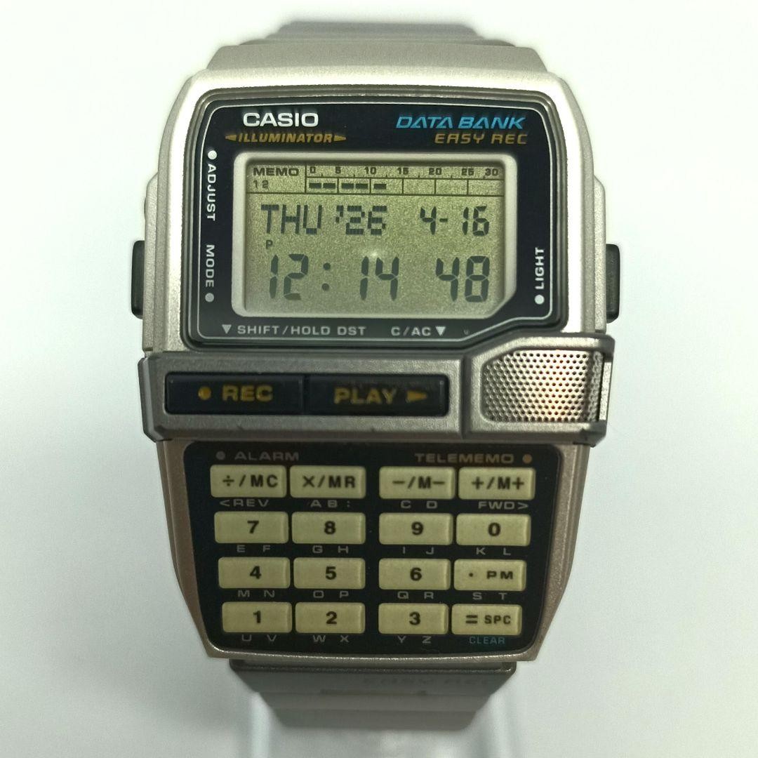Rare CASIO DATA BANK DBC-V500 Easy Rec Watch Silver Stainless Band