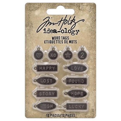 Tim Holtz Idea-ology Metall Wortschilder 12 Stück