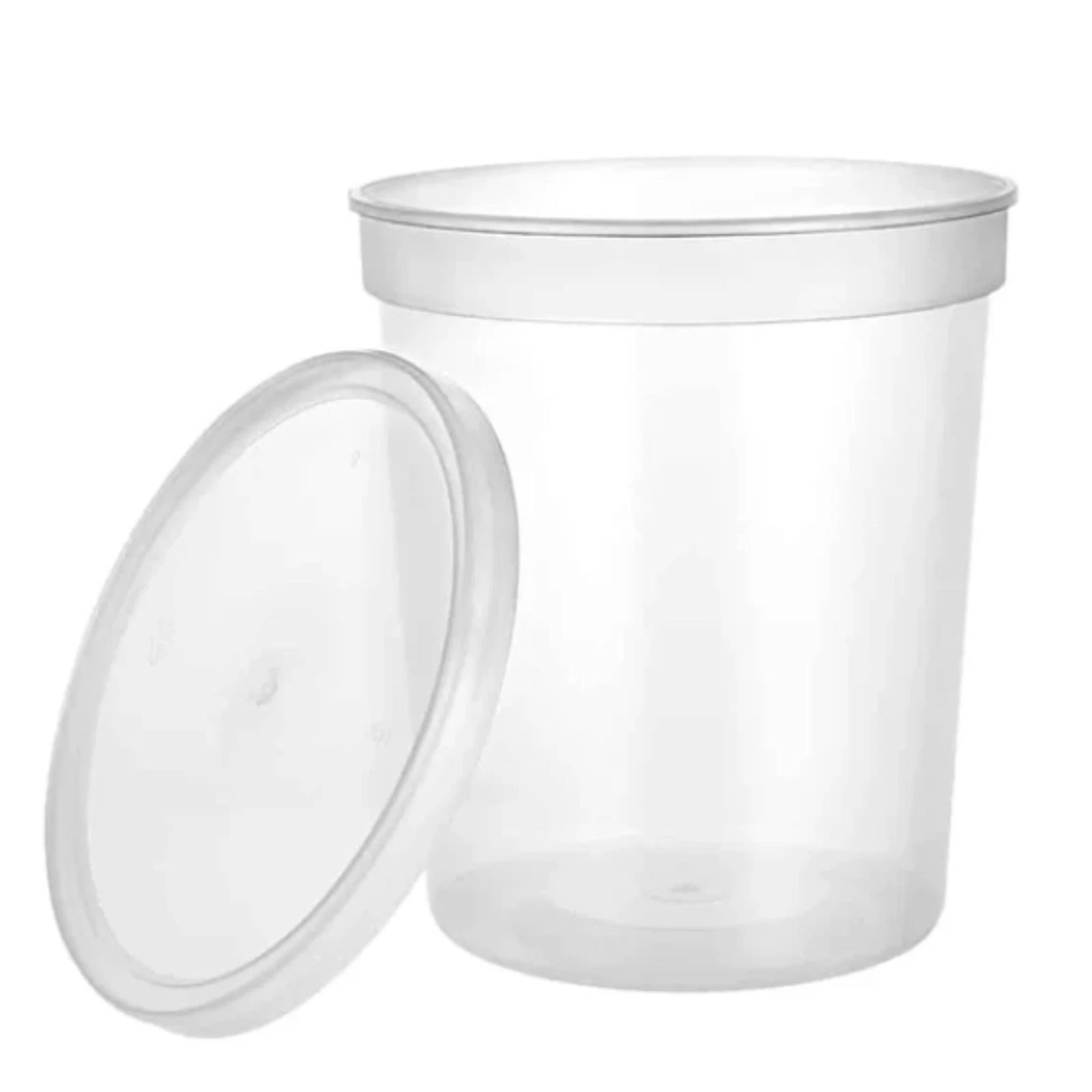 32oz Plastic Deli Food Storage Round Containers with Lids Meal Prep 50pcs Set