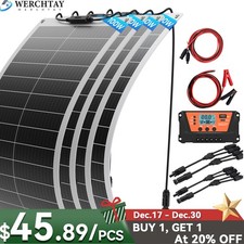 100W 200W 400W Flexible Solar Panel 12V Power Portable Camping Home RV Battery