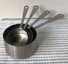 Set of 4 Heavy Stainless Steel Measuring Cups 1/4, 1/3, 1/2, 1 cup Nesting